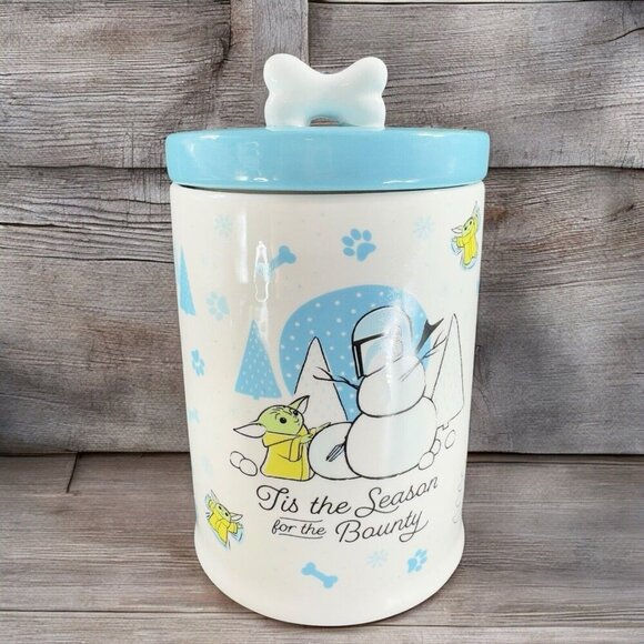Star Wars Other - Star Wars Baby Yoda Christmas Rolling through the Snow Cookie Jar Dog Treat Jar